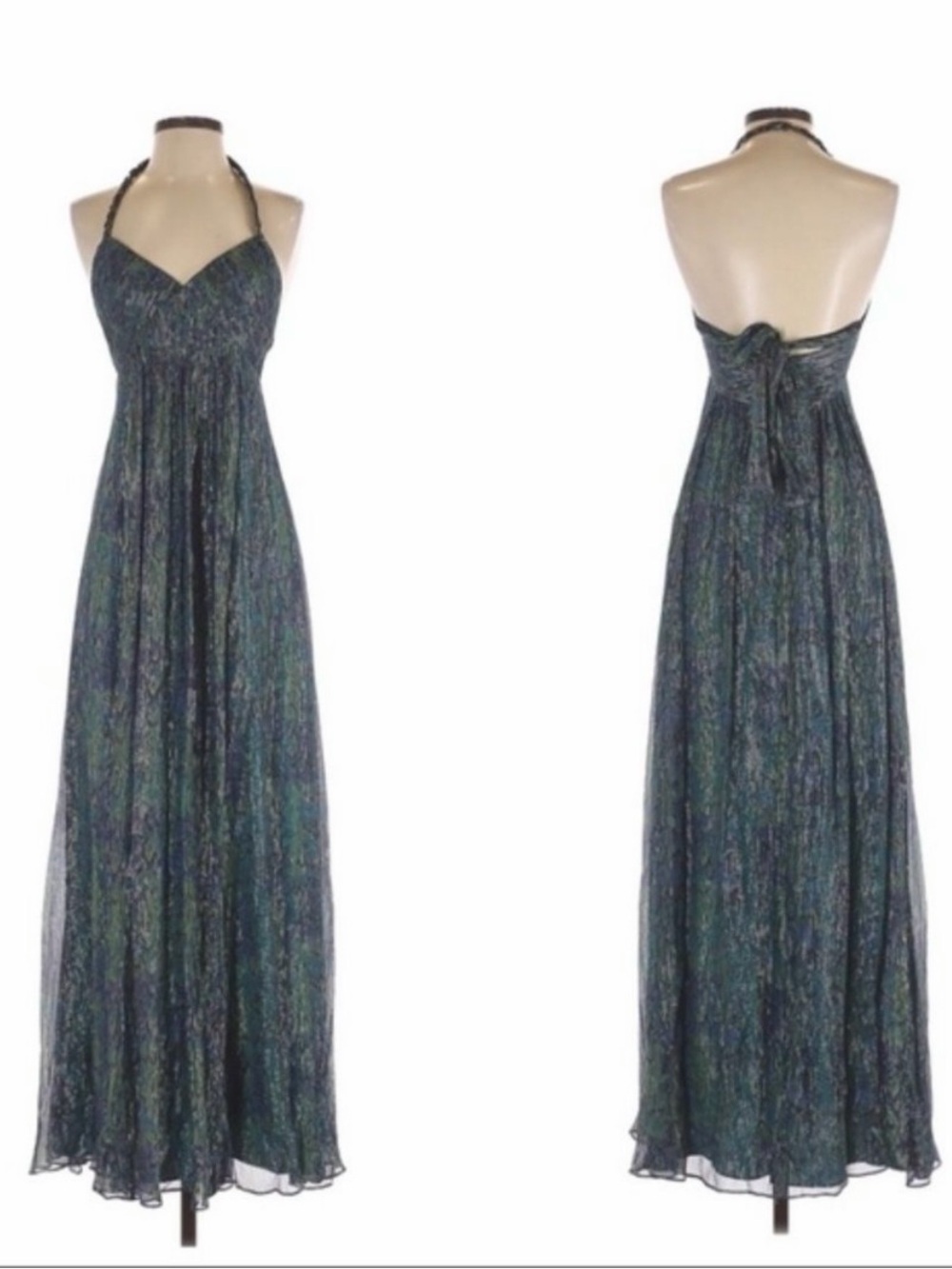 BCBGMaxAzria Size 2 Silk Metallic Print Dress